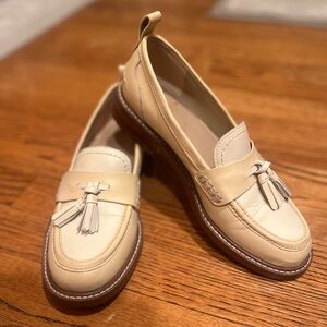 Sam Edelman Cream Loafers with Tassel Detail